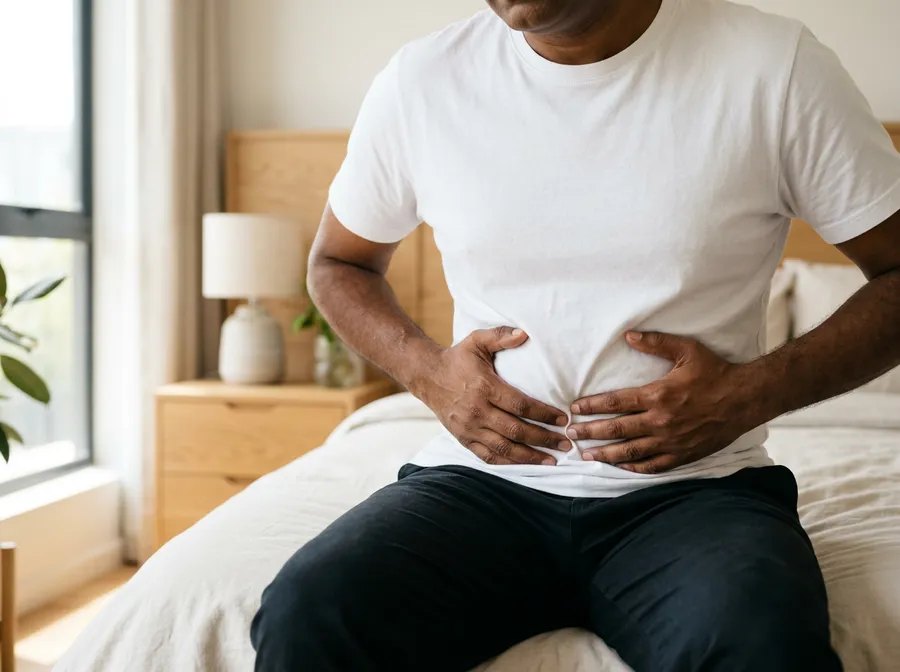 Pain in the lower right abdomen, a common sign of appendicitis